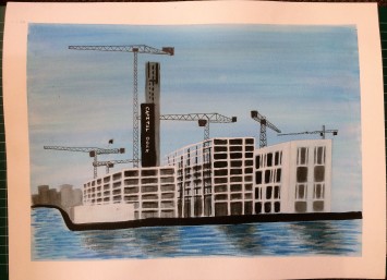 Dublin's new Capital Dock painted in inks
